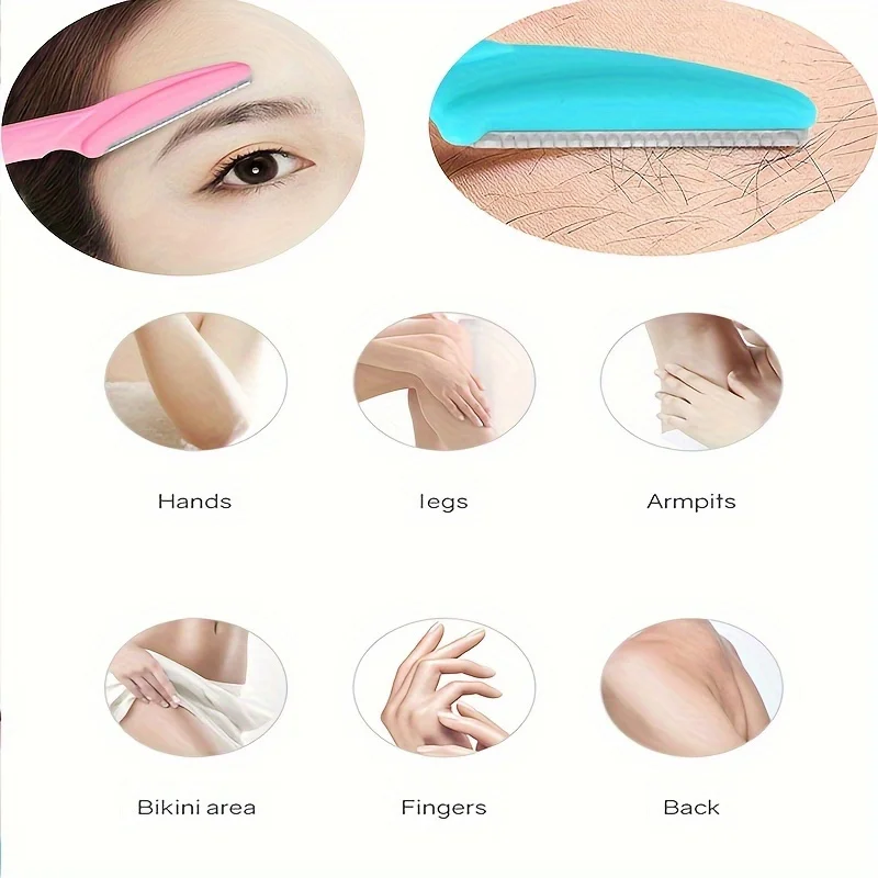 Trimmer per sopracciglia da 3 pezzi - Shaper professionale per sopracciglia, strumento multifunzione per la depilazione del viso esfoliante, beige chiaro