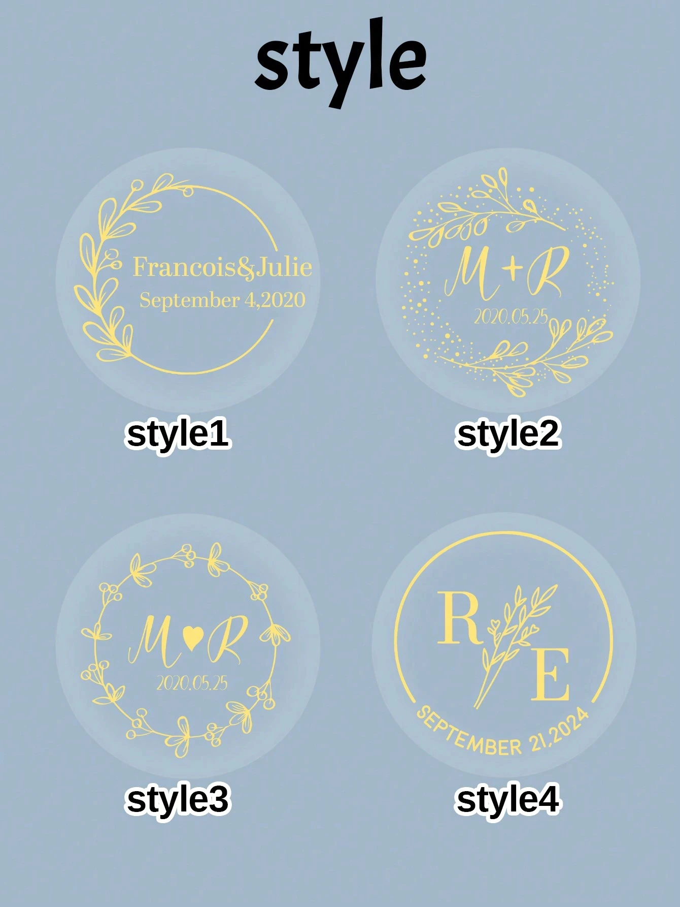 Niestandardowe naklejki ślubne, 30-240 sztuk spersonalizowanych przezroczystych złotych etykiet do zaproszeń i upominków, wielofunkcyjne i wielokrotnego użytku