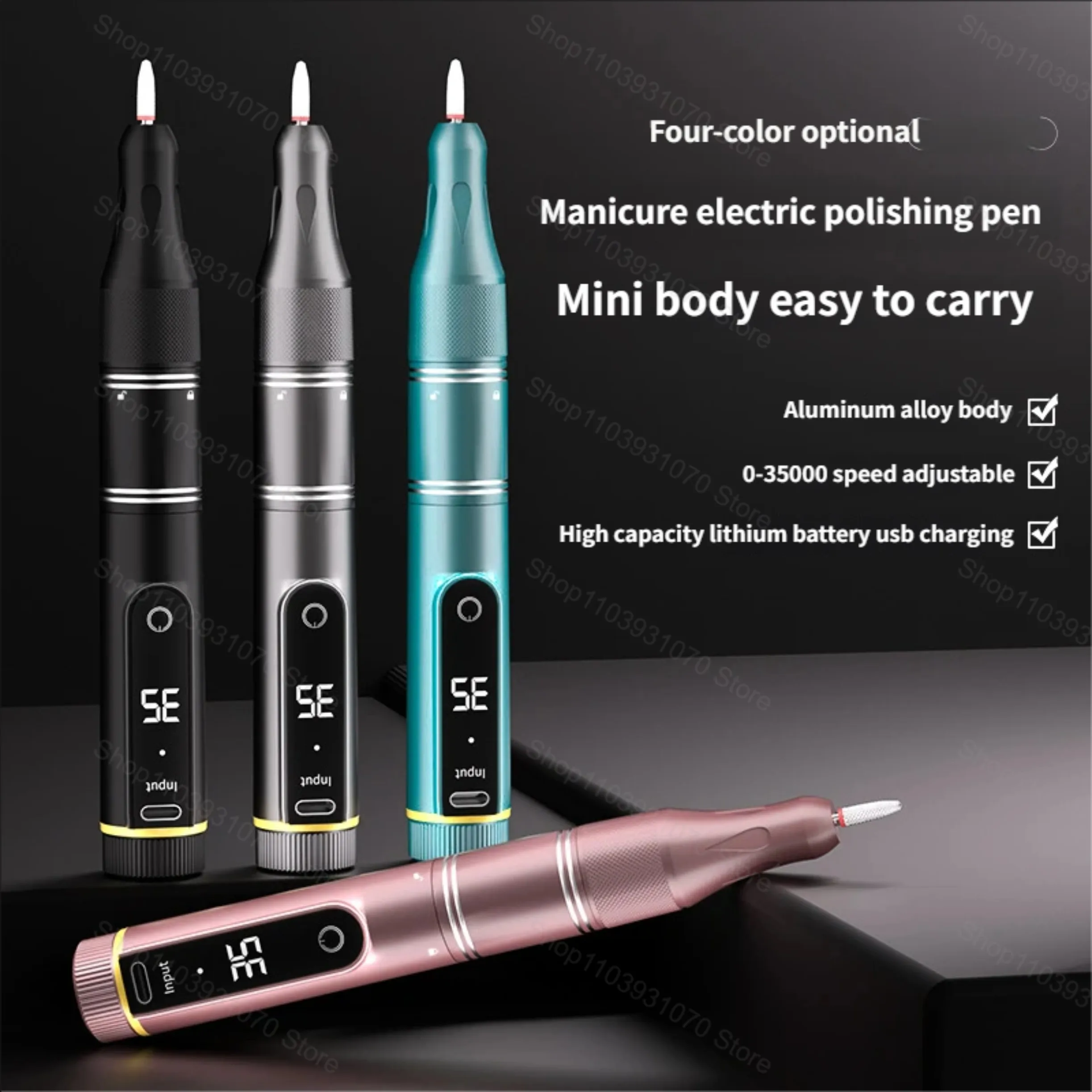 Lime à ongles Rechargeable USB, vitesse électrique réglable, stylo à ongles Portable pour l'élimination des armures, perceuse de manucure, outil de Salon de manucure