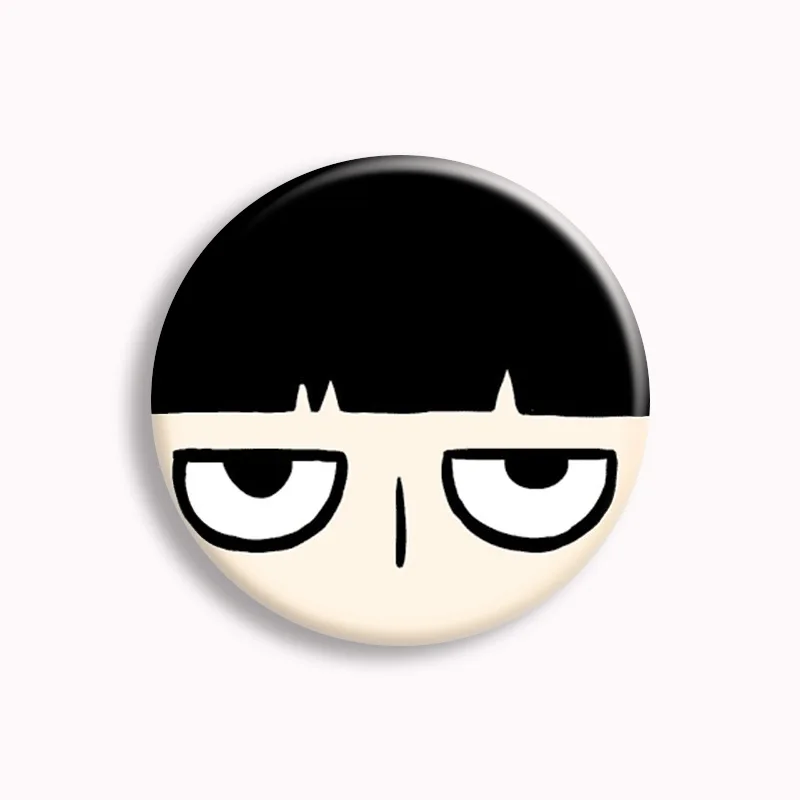 Anime Mob Psycho 100 Funny Meme Button Pin on Backpack Accessories Badge Cartoon Brooches Clothes Hat Decor Fans Gift