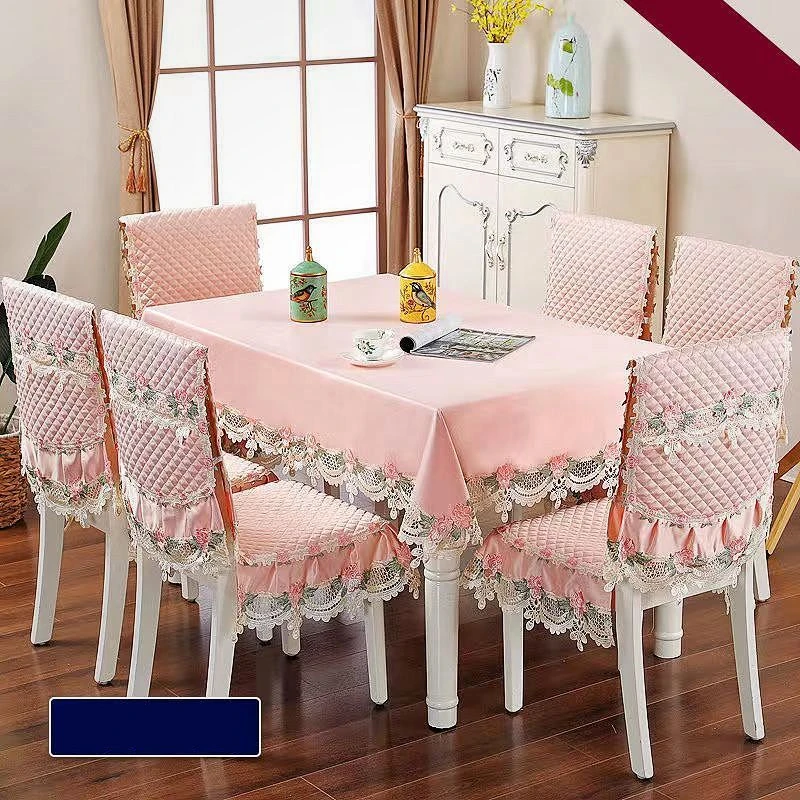 Luxury Dining Tablecloth for Home Decoration, New Elegant Table Cloth with Chair Covers Chair Cushion Set 1/2pc Toalha De Mesa