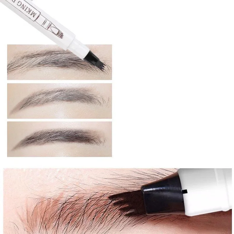 4 color Liquid Four-pronged Eyebrow Pencil Waterproof Natural Long Lasting Tip Eyebrow Tattoo Pencil Fine Sketch Eye Brow New