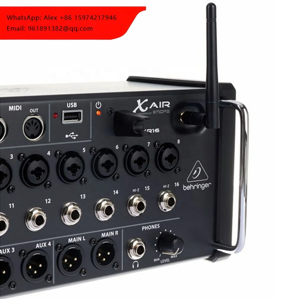 Consola Digital Behringer X Air Series XR16 de 16 Canales, Sistema de Sonido, Mezclador Digital de Rack con Control Remoto