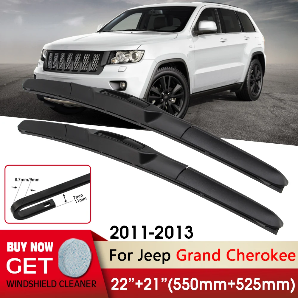 

Car Wiper RHD&LHD Front Wiper Blades 22"+21" For Jeep Grand Cherokee 2011-2013 Fit U Hook Arm Windshield Windscreen Front Window