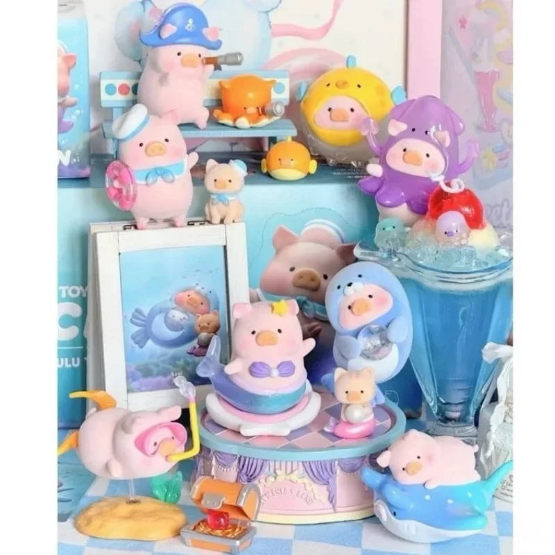 

Горячая фигурка Lulu The Piggy Ocean Lulu Pig Русалка Kawaii мультфильм милая кукла Mystery слепая коробка орнамент игрушка-сюрприз подарок