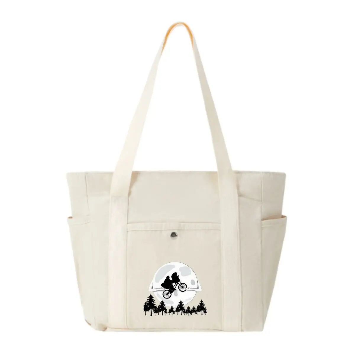 

Лунные велосипедисты Иллюстрация ночного неба и деревьев Компактная сумка через плечо с несколькими отделениями для хранения мелких предметов в магазинах