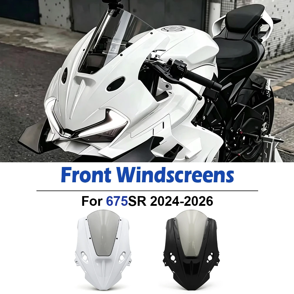 Image of Für CFMOTO 675SR 675SS 675SR R 675 2024-2026 2025 Modifikation Renn-Windschutzscheibe Erhöhte Verbreiterte Kombinierte Windschutzscheibenverkleidung