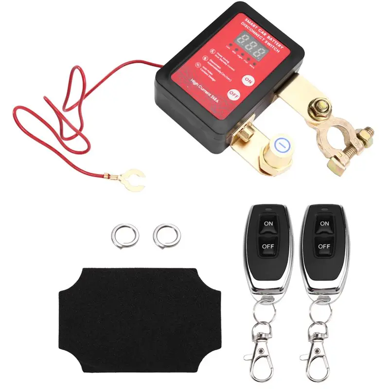

A73X-Remote Control 12V/24V 240A Digital Display Battery Disconnect Switch Automatic Power-Off For Car Boat