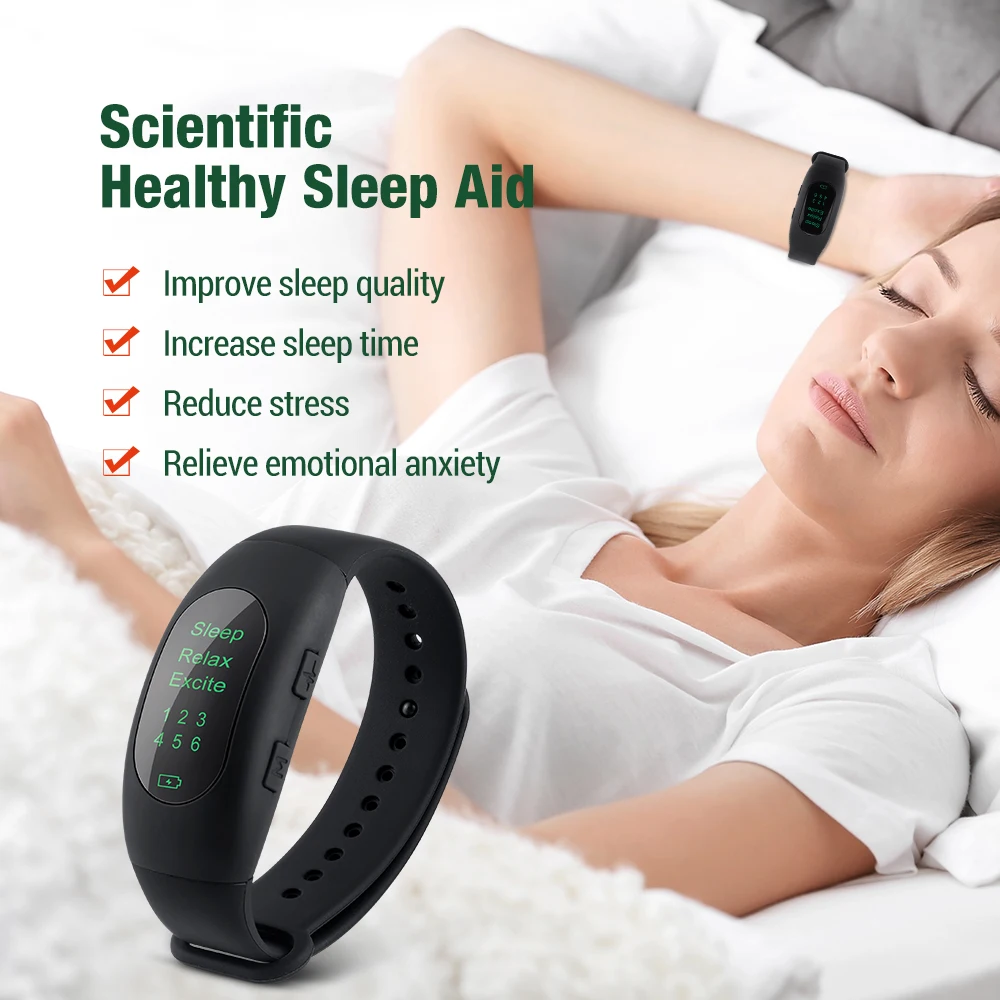 Micro-Current Pulse Hypnosis Insomnia Artifact Relieve Anxiety Wristband Watch Intelligent Electronic Sleep Rest  Instrument