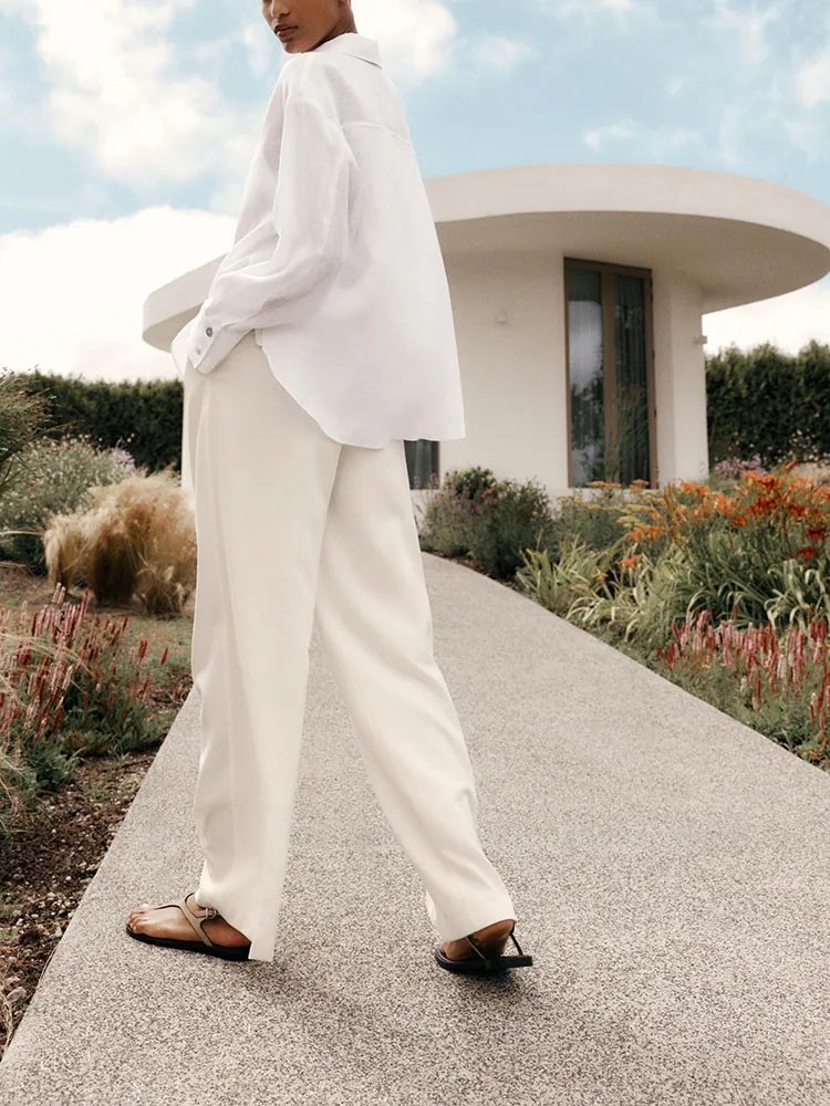 Casual lange Sve-kraag irt dames herfst nieuwe Sle-knopdecoratie Splicing irt losse pasvorm Sle pure kleur