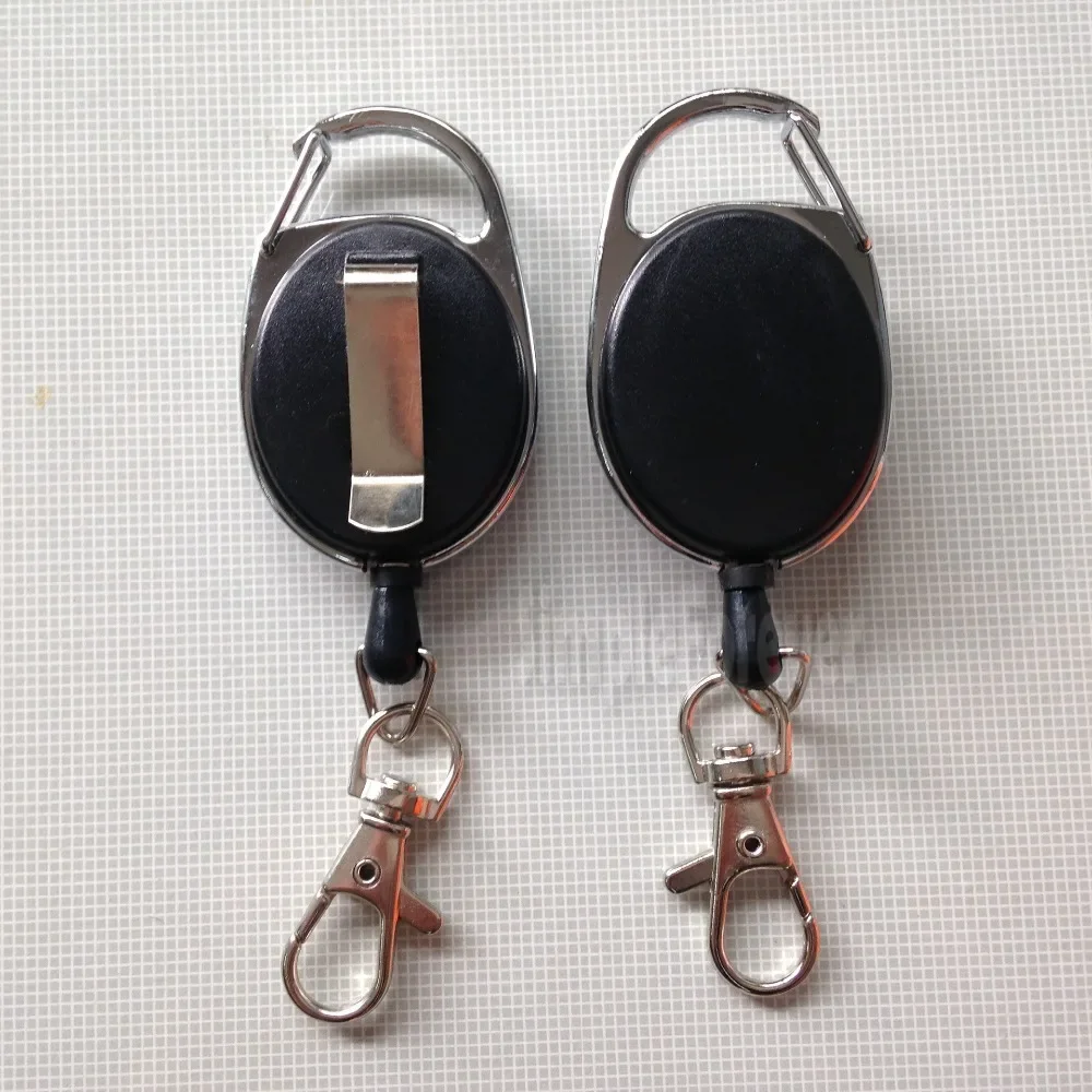 

1000pcs/lot Retractable Pull Key Ring Chain Reel ID Lanyard Name Tag Card Badge Holder Reel Recoil Belt Key Ring Clip