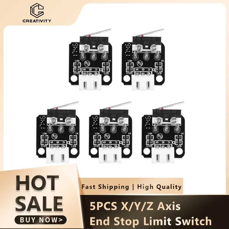5PCS X/Y/Z軸エンドストップリミットスイッチ3ピンN/O N/C制御使い