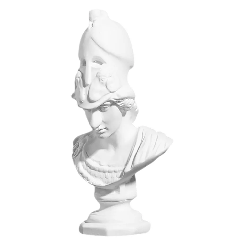 أثينا الراتنج تمثال نصفي ديكور غرفة مكتب المنزل النحت الكلاسيكي شخصية صغيرة الأساطير فن الديكور الإله اليوناني القديم الجص #4