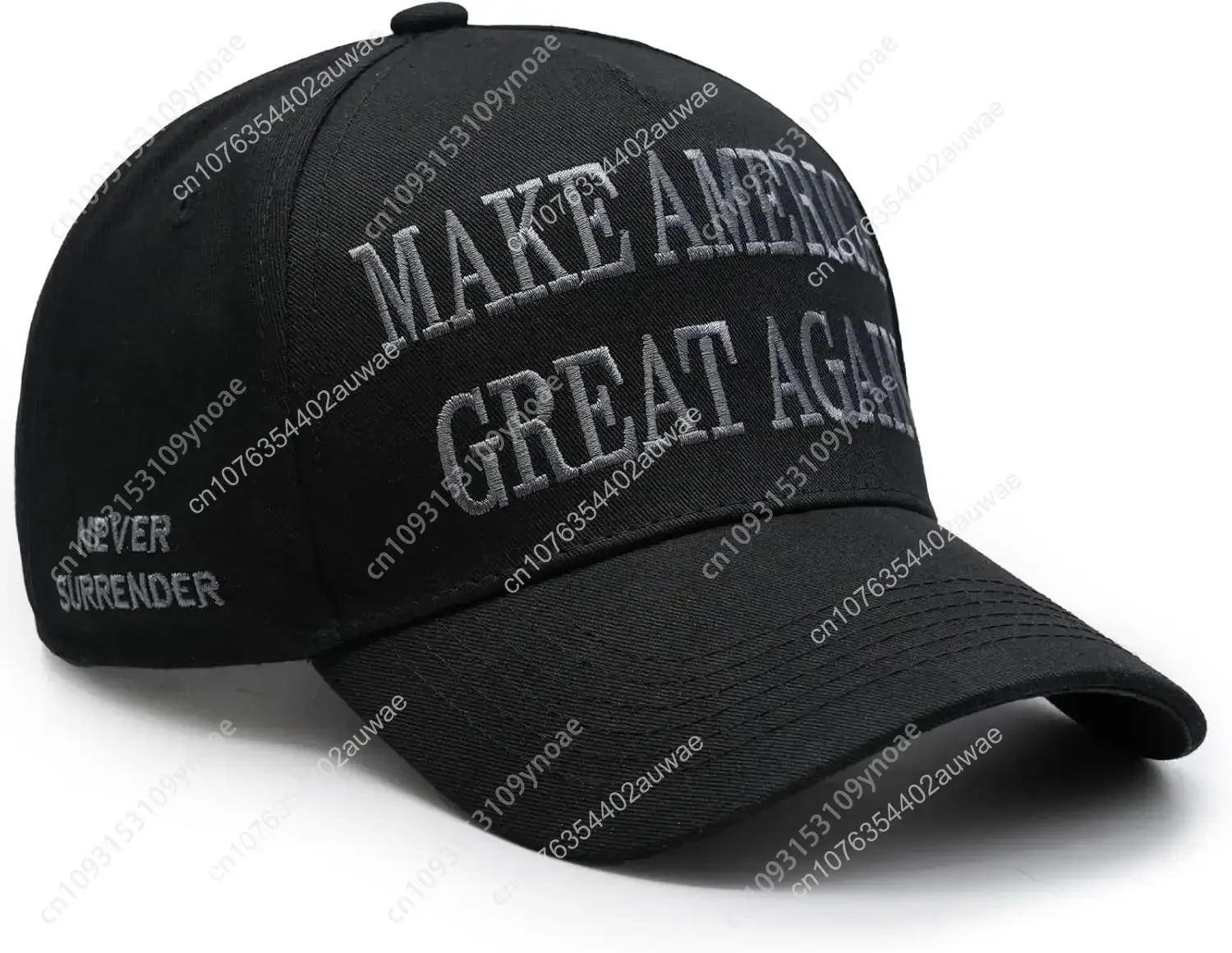 Donald Trump Musk 45-47 Never Surrender MAGA Hat Make America Great Again Slogan with USA Flag Adjustable Baseball Cap Black