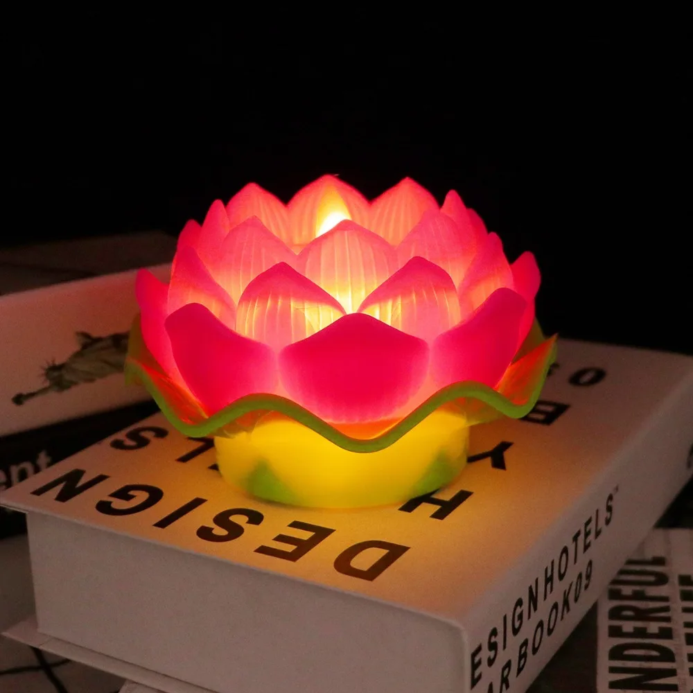 Practical Plastics Lotus Flower Light Lotus Flower Lotus Candles Night Light LED