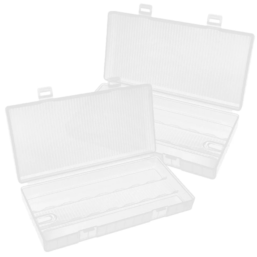 

2Pcs Box Organizer Slim Portable Plastic Storage Container for Household Office Travel Management System
