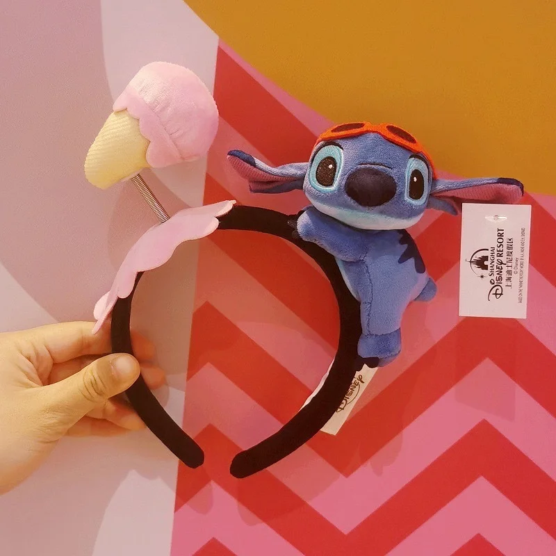 Diadema de felpa creativa de Stitch de Disney, parche en el ojo de dibujos animados lindo, parche en el ojo de adorno para el cabello para niños Stitch, fiesta personalizada