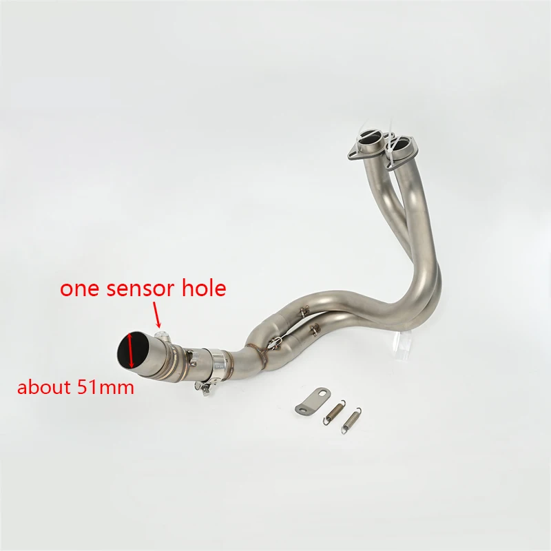 For Kawasaki Z650 Ninja 650 Versys 650 2017-2023 ER6N ER6F Header Link Pipe Motorcycle Exhaust System Stainless Steel Slip 51mm