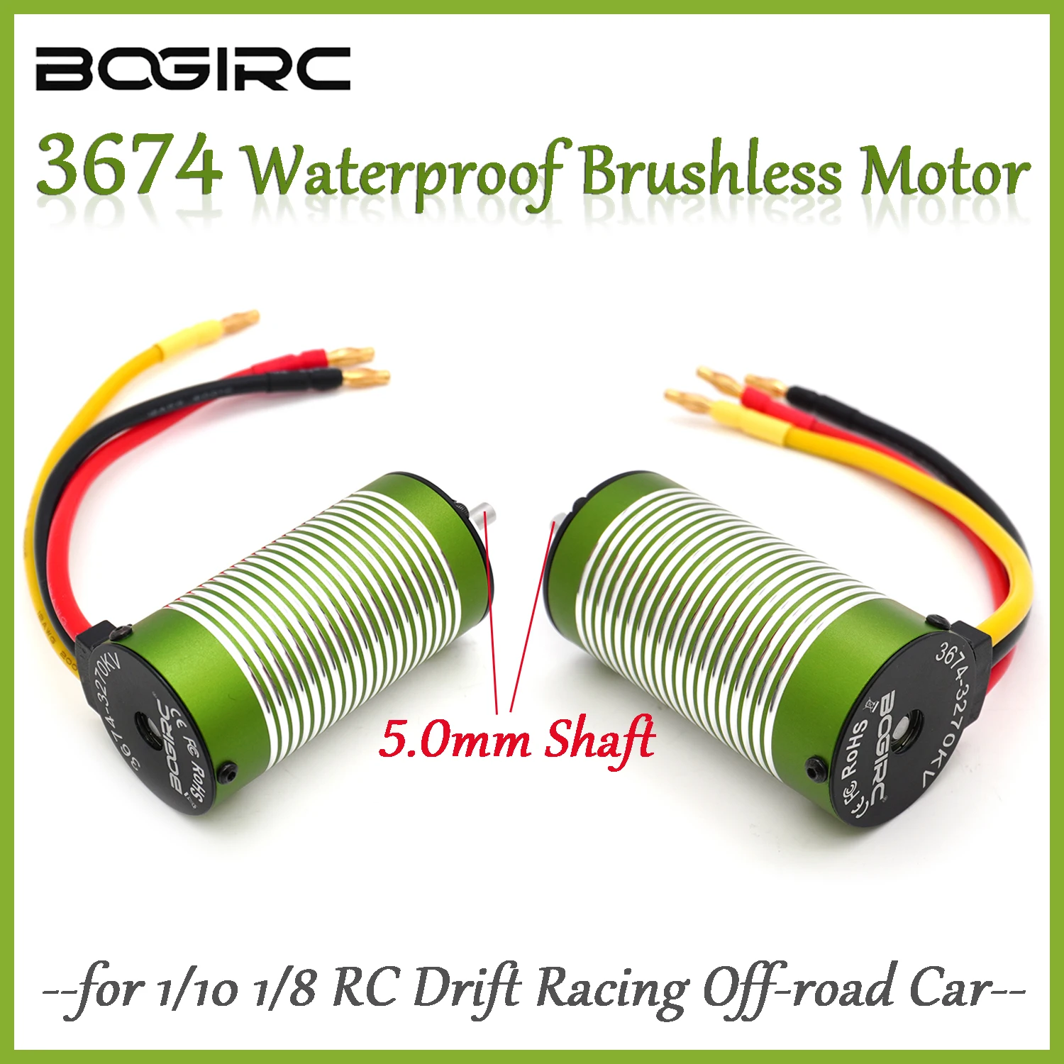 

Бесколлекторный двигатель BOGIRC 3674 860KV 1900KV 2200KV 3270KV с валом 5.0 мм для радиоуправляемых дрифт-каров и внедорожников Traxxas 1/10 1/8