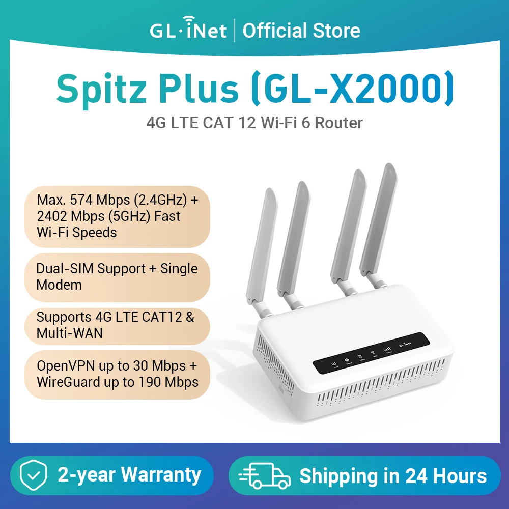 GL.iNet Spitz Plus 4G LTE Wi-Fi 6 Router