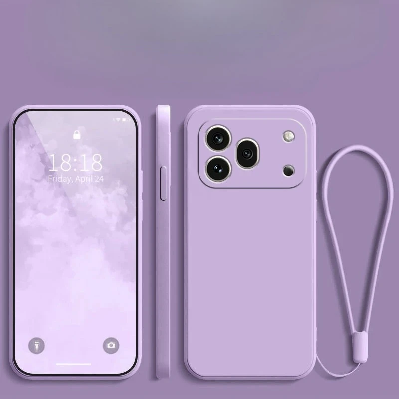For Huawei Honor 600 Pro Cases Liquid Silicone Lanyard Soft 