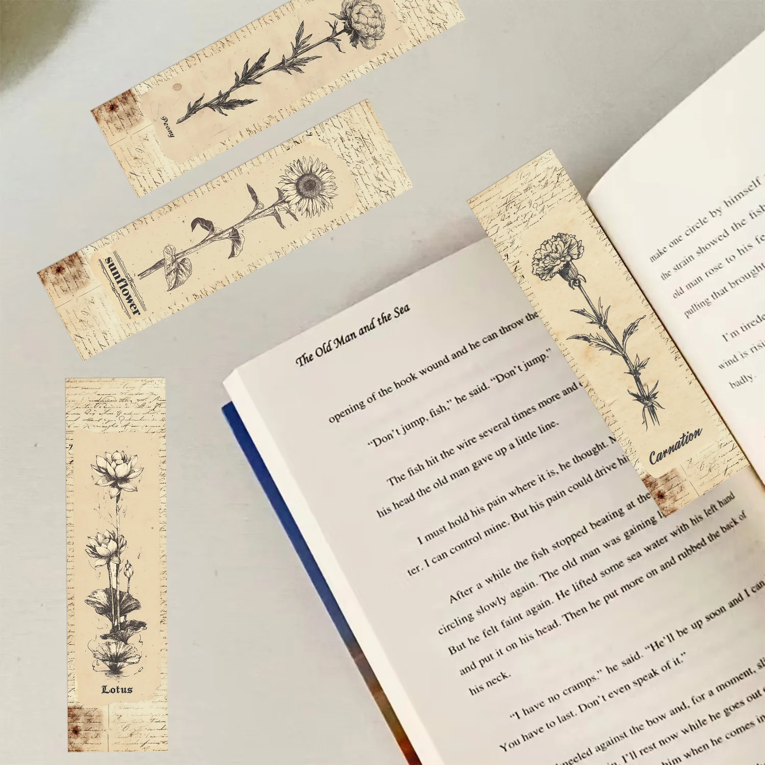 30Pcs/Set Vintage Botanical Bookmarks Antique Flower Floral Sketch Bookmark Cards Stationery Gift for Book Lovers Bibliophiles view 5