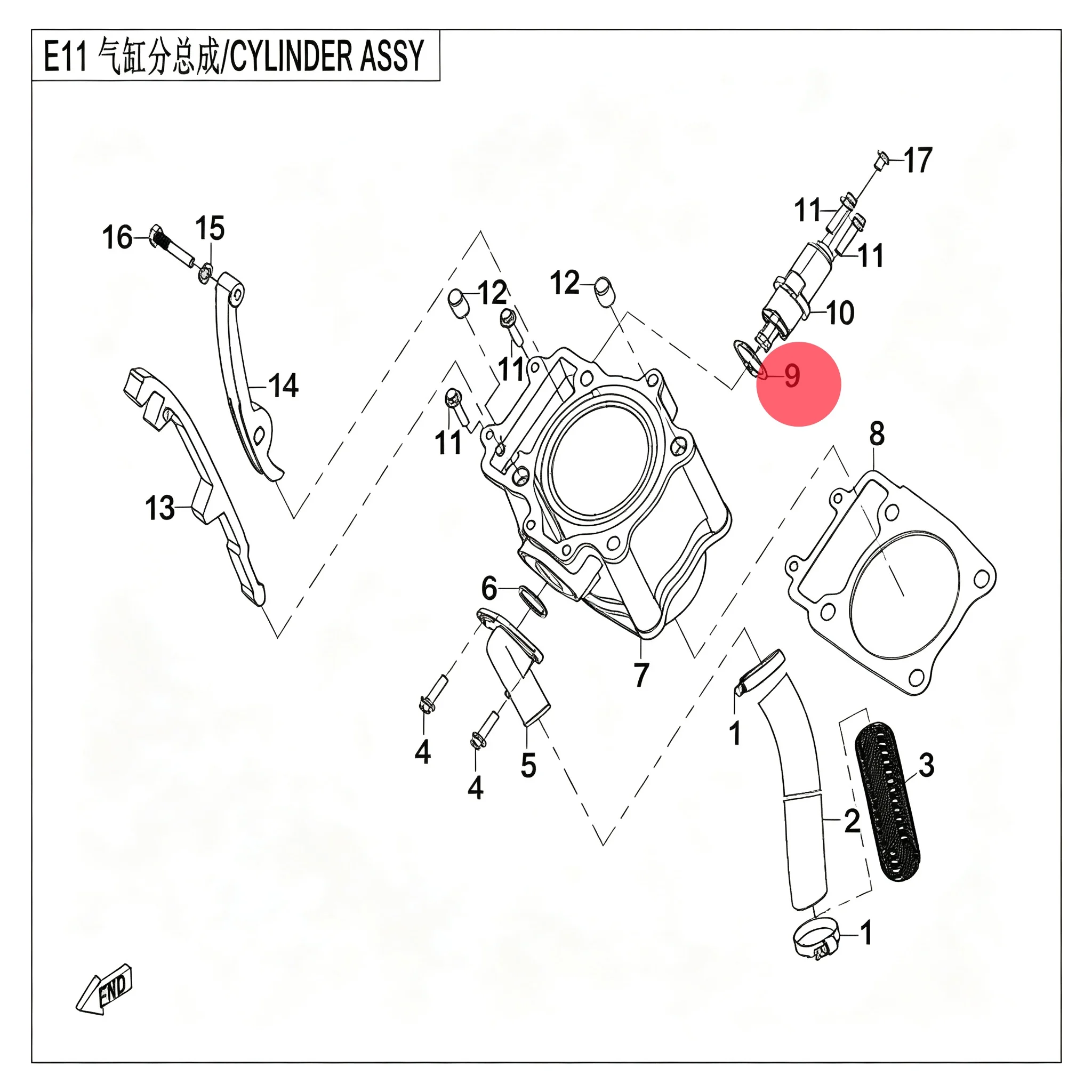 For CFMoto Chain Tensioner Gasket 0180-023003 Timing Seal CForce ZForce UForce 400 500 600 1000 ATV UTV SSV Parts
