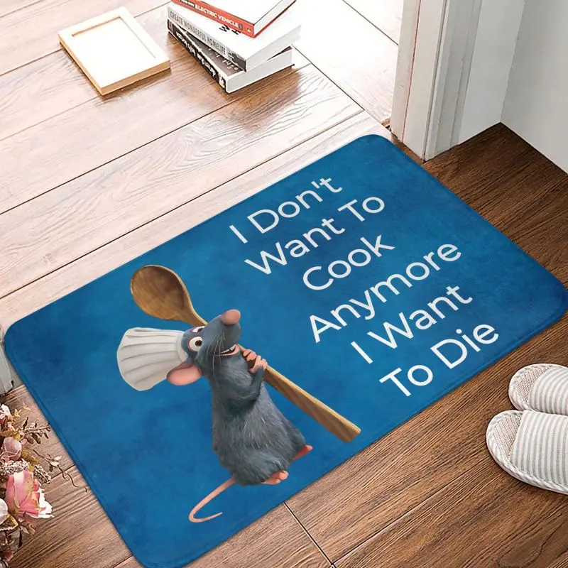 Custom Ratatouille Chef Remy Floor Door Bathroom Kitchen Mat Anti-Slip Indoor Doormat Garden Entrance Rug Carpet Footpad