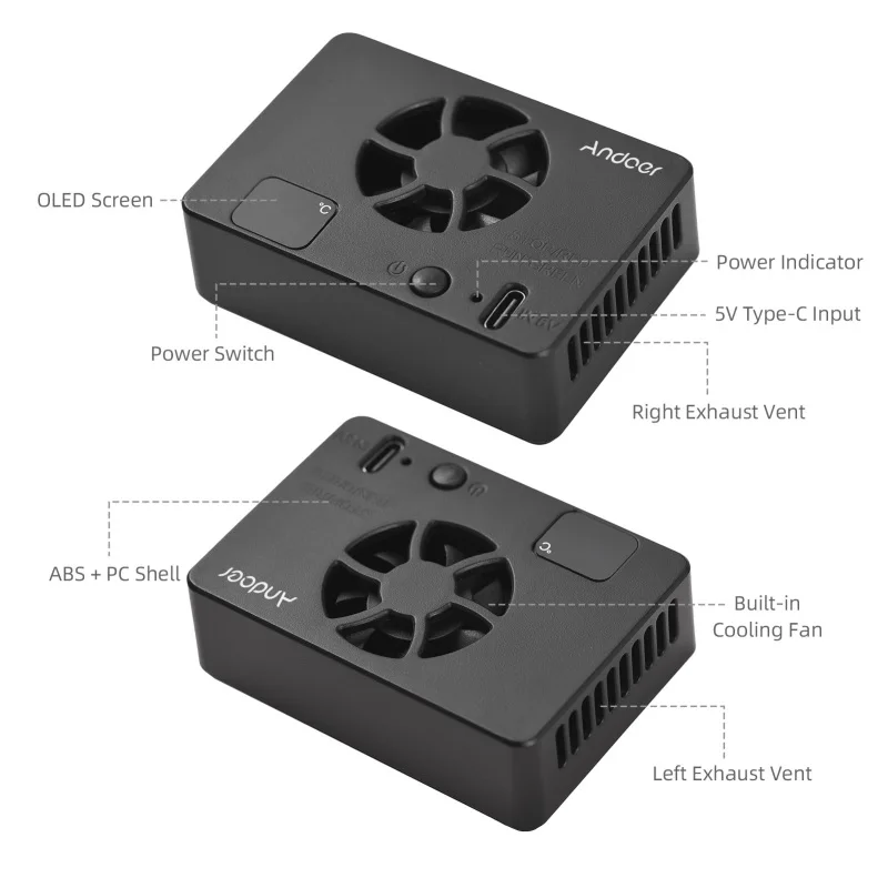 Andoer FS-06 Camera Cooling Fan External Cooling System for Sony A7M4/ZVE1/A6700/A7C2/ZV-E10/ZV1/A7C/FX30/A7S3 Canon Fujifilm