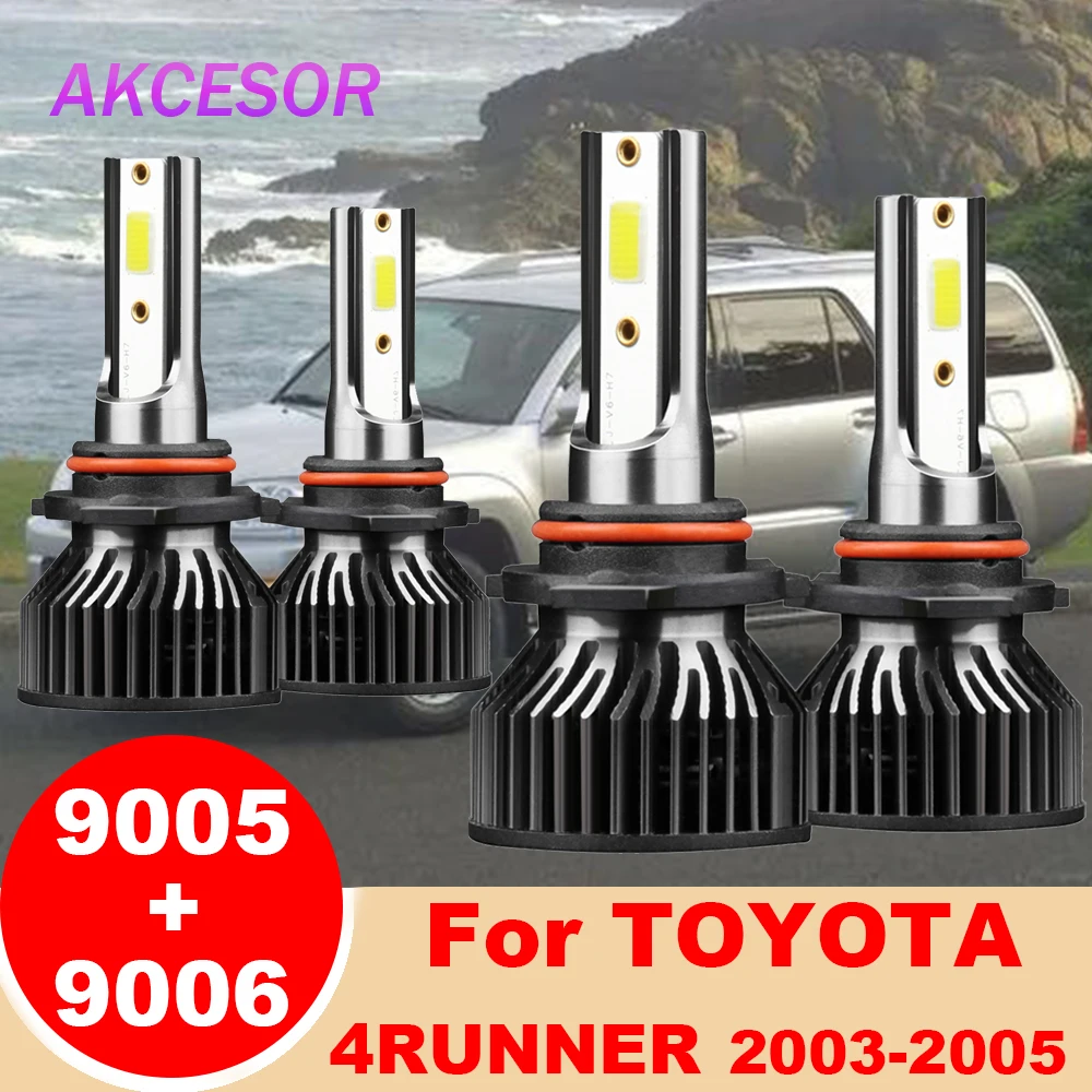 

9006 LED 9005 Car Headlight Bulbs HB3 HB4 fit for TOYOTA 4Runner 2003 2004 2005 High Low Beam 60W 6000LM Auto Lamp