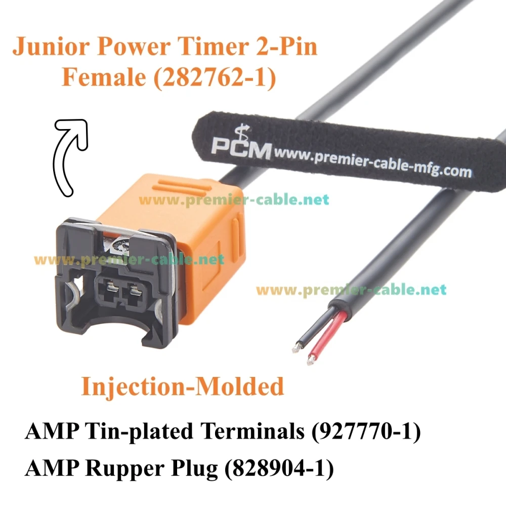 2 Pin Junior Power Timer Connector 282762-1 to Open End Pigtail Wiring Harness TE AMP JPT Automotive Cable for Fuel Injector
