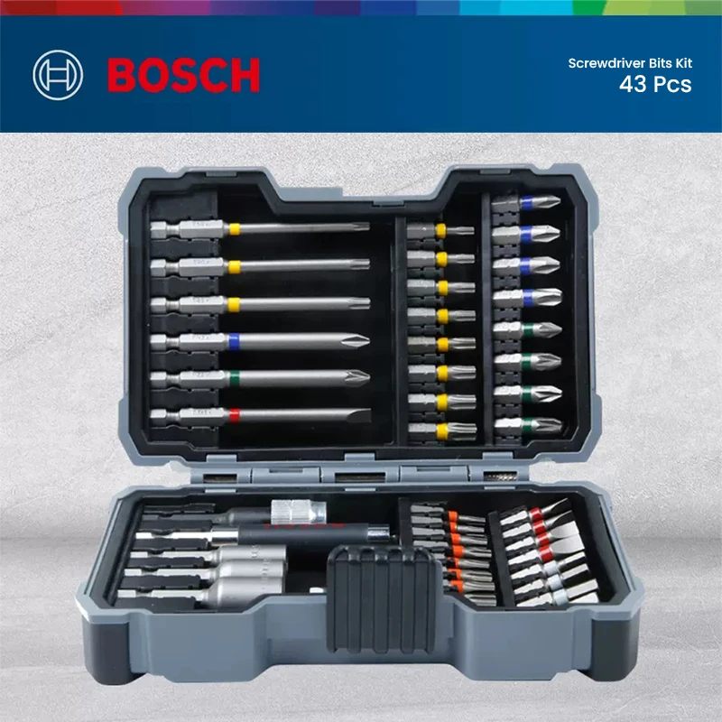 Bosch-kit de Fenda Bits Haste de Extensão Ferramenta Elétrica Gsr Gsb Gdr Gds Gdx 25 mm 75 mm 43 Peças