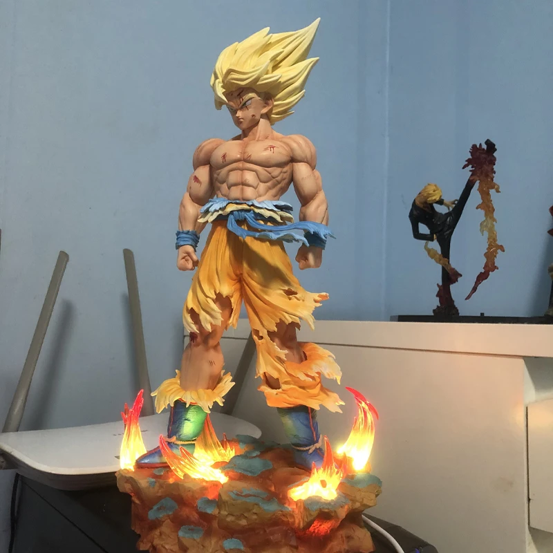 

35cm Xenoverse ⅱ Son Goku Series Figure Double Head Carving Anime Character Model Garage Kit Collection Work Partner Toy Gifts