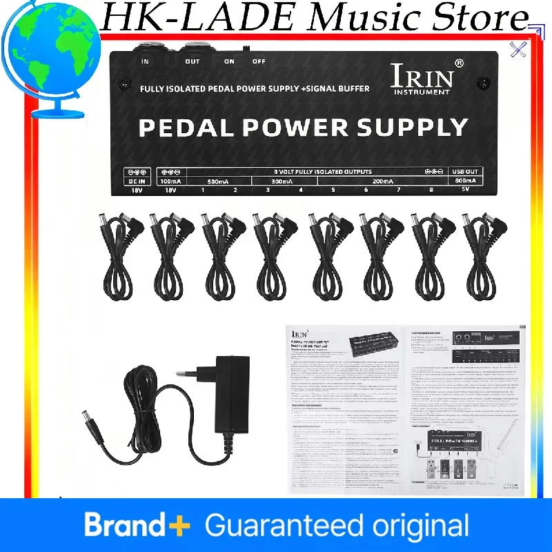 

IRIN-PEEDAL Effect Pedal Power Supply, 10 Channels Isolation, 9 Outputs, 5 Different Current Levels, Guitar Accessories, PW-2