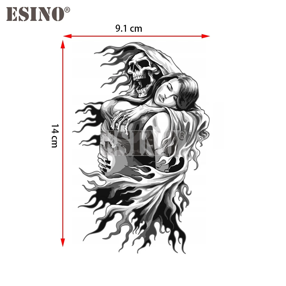 Car Styling Creative Funny Angry Skull Ghost with Girl Cartoon Adhesive PVC Waterproof Car Body Glass Sticker Pattern Vinyl