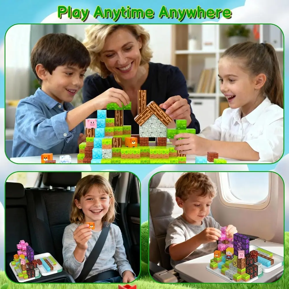 STEM Learning Magnetic Building Cubes - 100 Piece Set for Kids 3-12, Ideal for Birthdays and Christmas