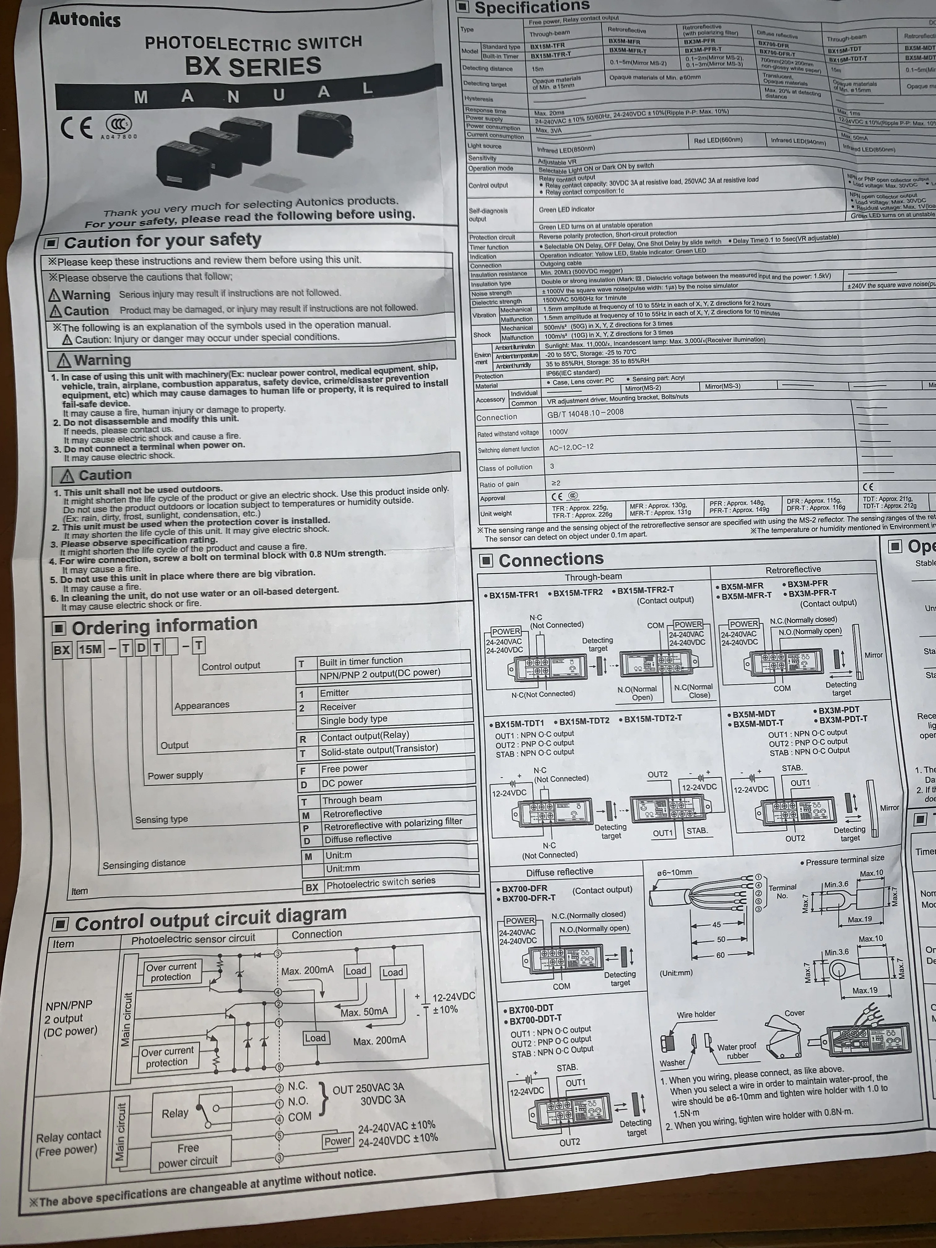 BX3M-PDT new original   Autonics  photo sensor