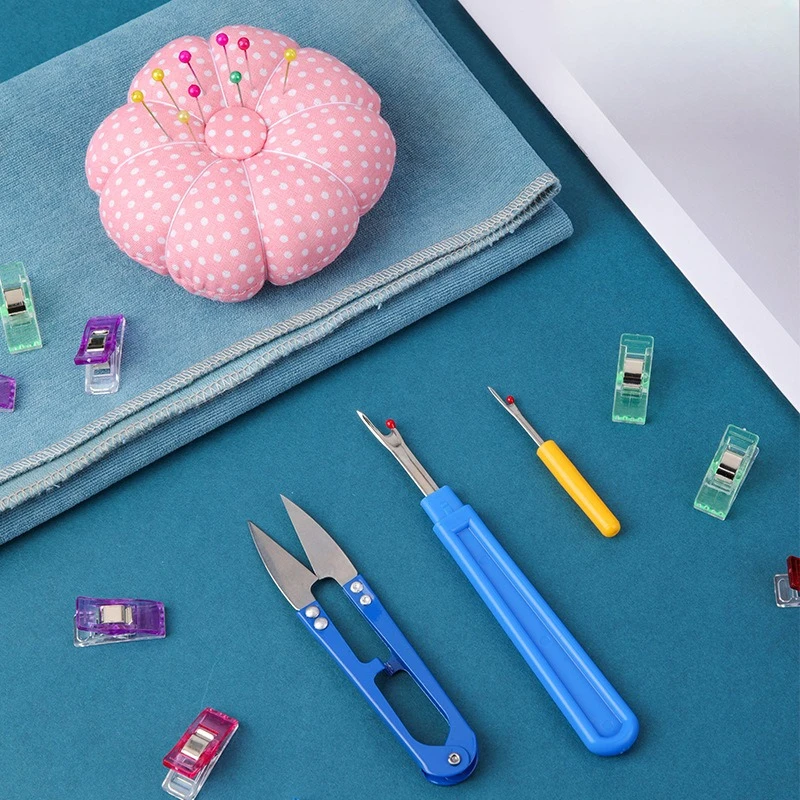 مجموعة وسائد دبوس الخياطة مع مقص التماس وشريط القياس للخياطة اليدوية مجموعة إكسسوارات يدوية الصنع #5