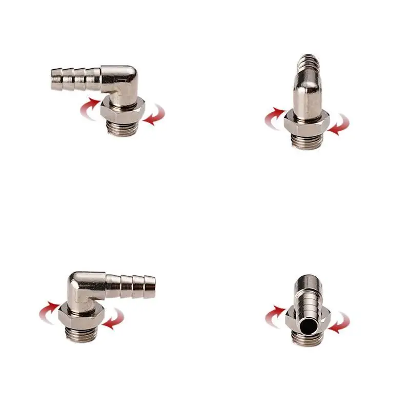 

10pcs 90° Rotatable Copper Elbow Fitting Leak-Proof Barbed Connector for Water/Oil/Gas/Cooling Systems