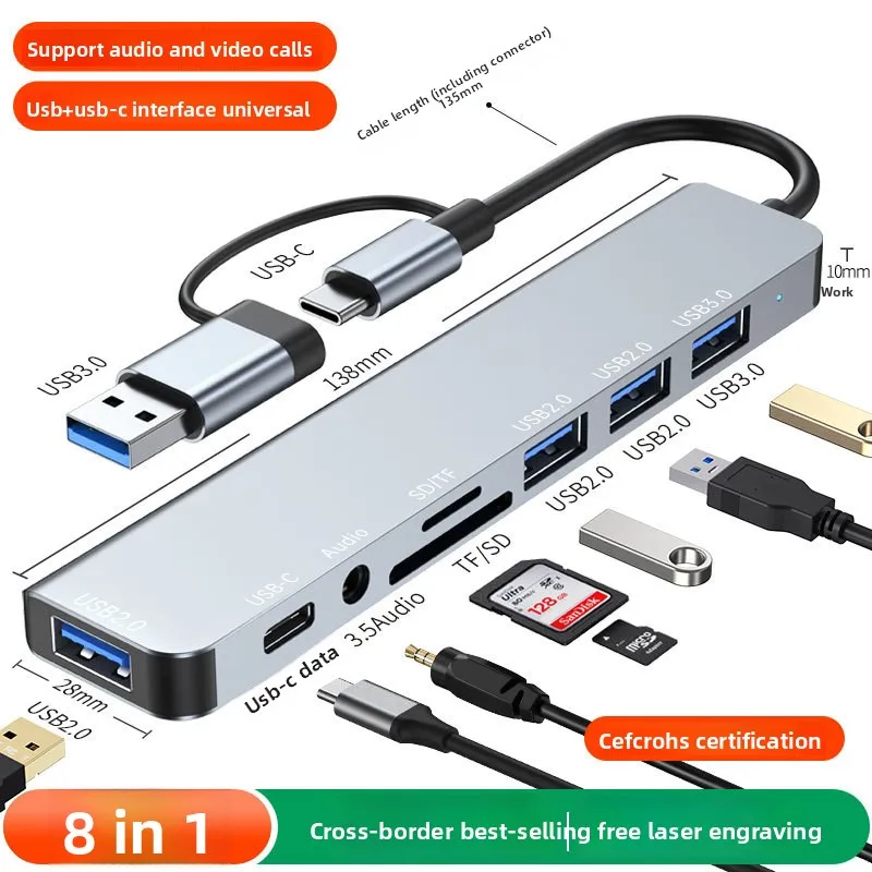 

USB Type-C Hub 7-in-1 Laptop Tablet Phone Adapter USB Expander
