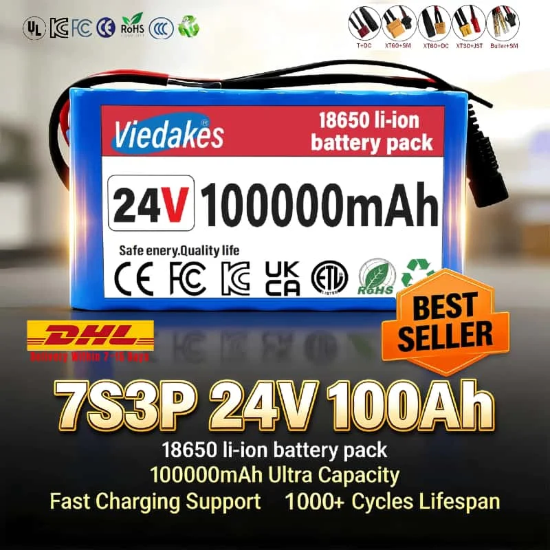 

Durable✈️ 7S3P 24V 100Ah 18650 Lithium Battery Pack Heavy-Duty Power Solution for Industrial Equipment & Electric Tools