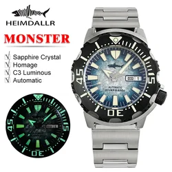 Heimdallr Monster V2 Watch NH36 Automatic Mechanical PVD Coated Frosted Dial C3 Luminous Sapphire 316L Stainless Steel Men Watch