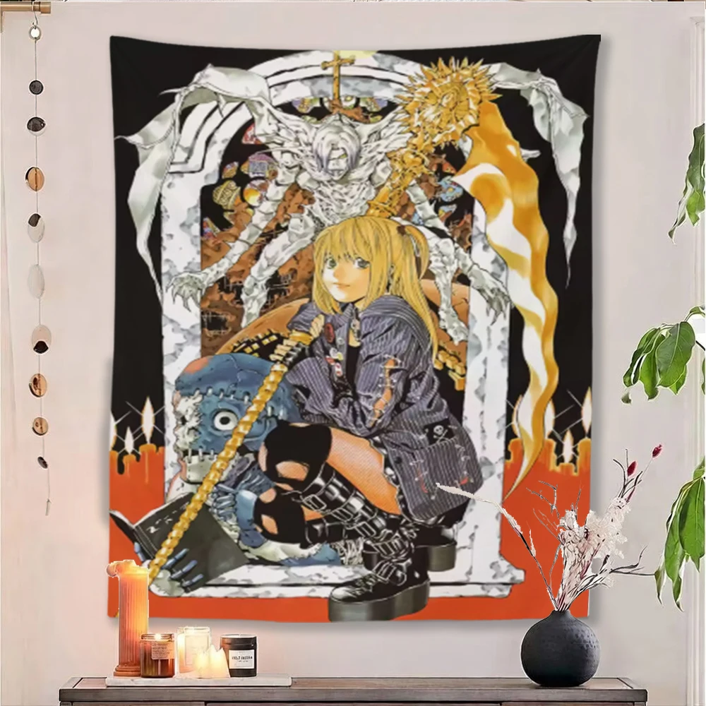 Death Note Misa Amane Tapestry Anime Wall Hanging, Manga Aesthetic Room Decor, Soft Polyester Background Cloth for Bedroom Dorm