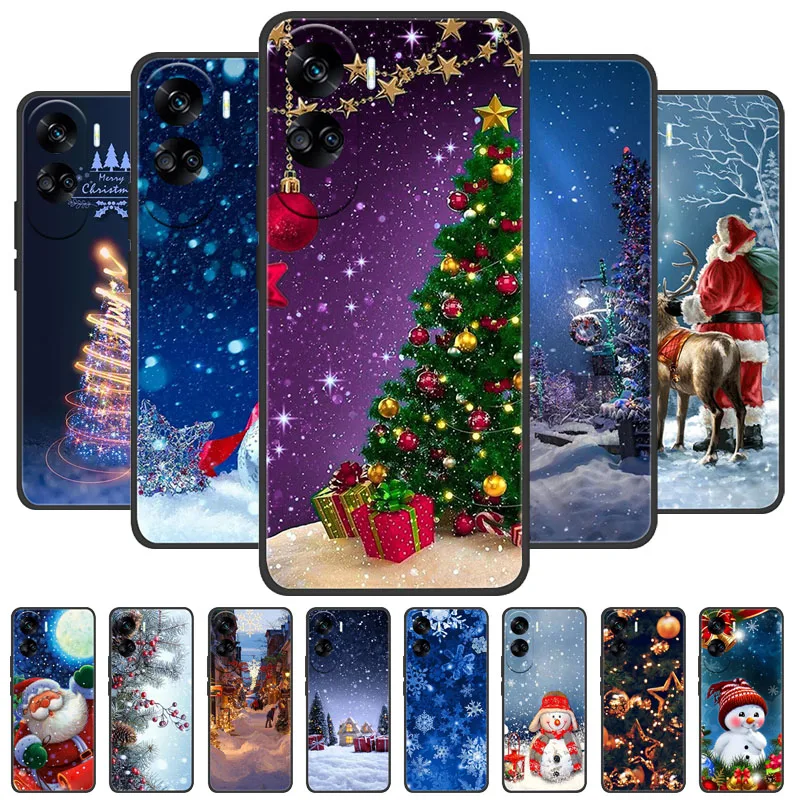 Christmas Silicone Soft Case for Huawei Honor 90 Lite 90 Pro 70 Lite Cover Bumper for Honor70 Pro Plus 90Pro Cute Bumper Funda