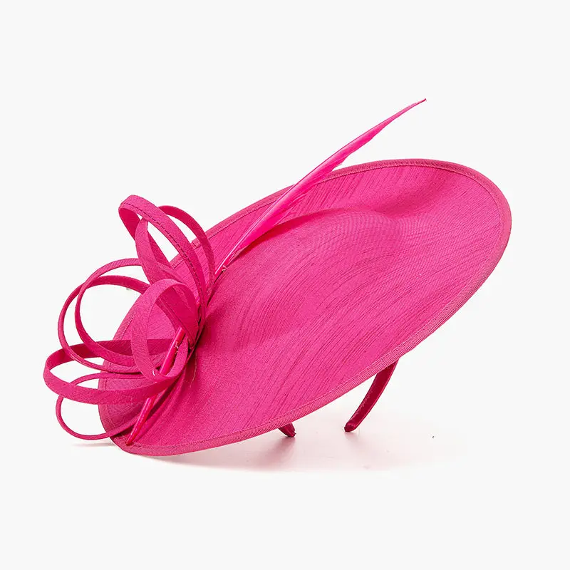 

French Style Large Bow Feather Fascinator Hat Hairbands Women Wedding Bride Hat Church Cocktail Party Photo Shoot Fascinators