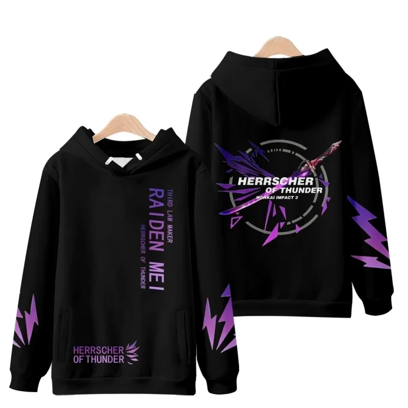 Anime Honkai Impact 3rd Herrscher of Thunder Raiden Mei Cosplay Hoodie Hip Hop Graphic Sweatshirt Streetwear Harajuku Tracksuit