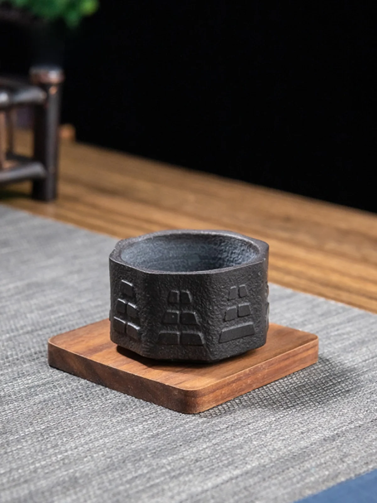 

l Ai Ro Carving Tea Cup Pure Handmade Owner Cup Gongfu Tea Yang And n Eight Triams Stone Tea Cup by Guiyutang
