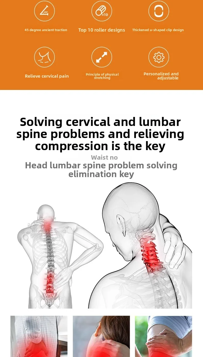 Adjustable Multi-Functional Household Spine Relaxer Cervical Lumbar Stretcher with Leg Traction Device Correction Devices