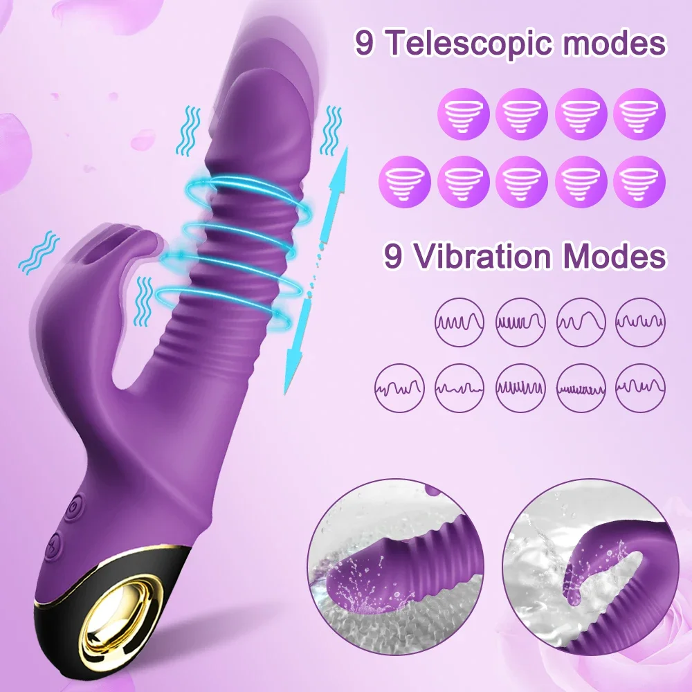 Vibrator Rabbit Thrust Auto Retractable G-spot Stimulator Female Clitoral Masturbation Sex Toys Female Adult Sex Toy Adult Toy