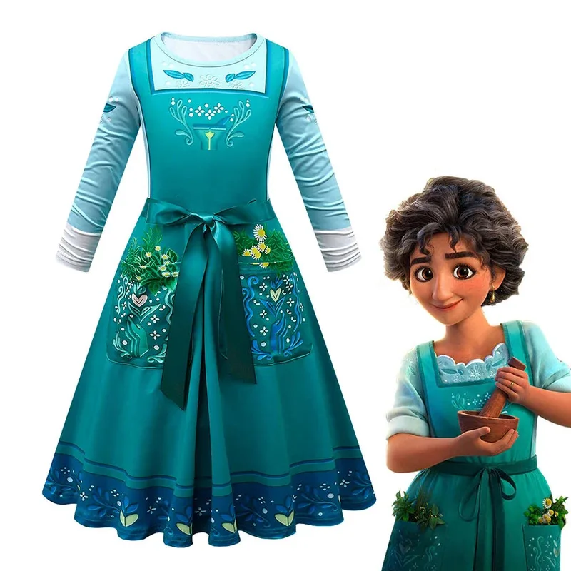 lHalloween Cosplayl Mirabel Madrigal Madre Julieta Vestidos Niña Disfraces de Halloween para Niños Carnaval Maid Encanto Julieta Cospla